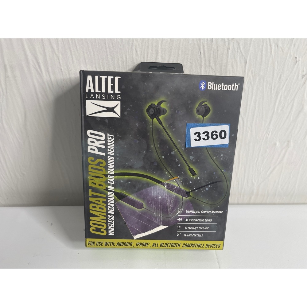 Altec Lansing Combat Buds Pro Wireless Gaming Headset Bluetooth Neckband Black